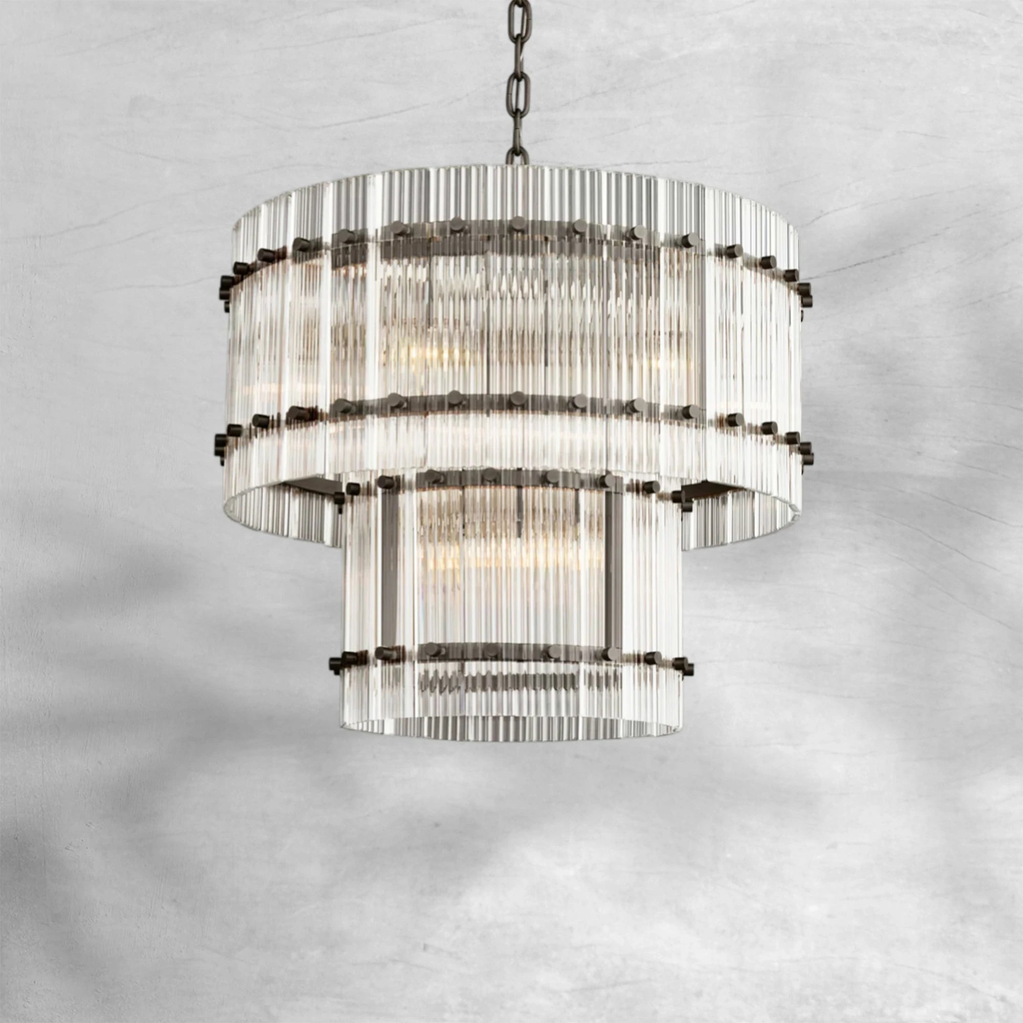 Sun Marcus 2-Tier Glass Round Chandelier 37"