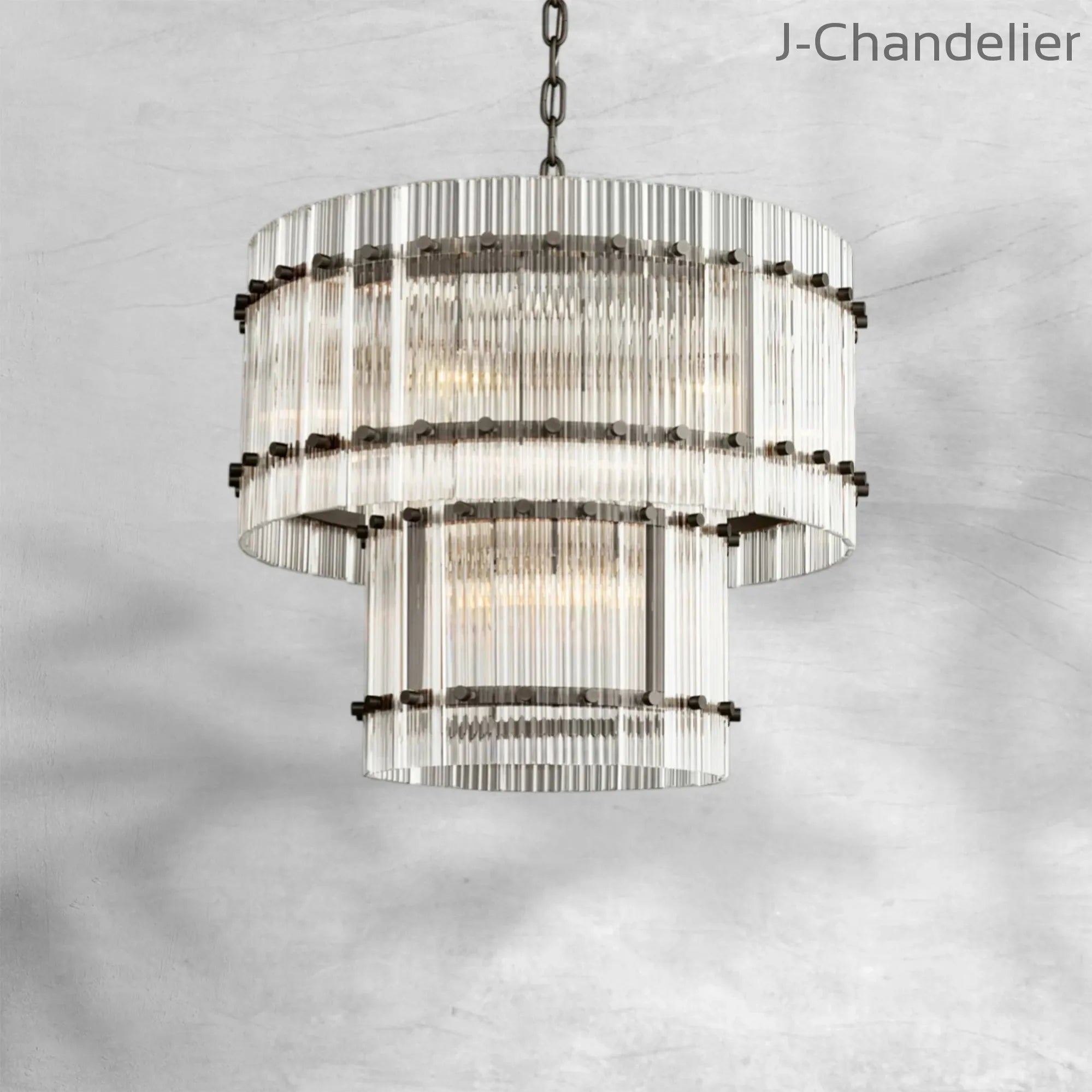Sun Marcus 2-Tier Glass Round Chandelier 37"