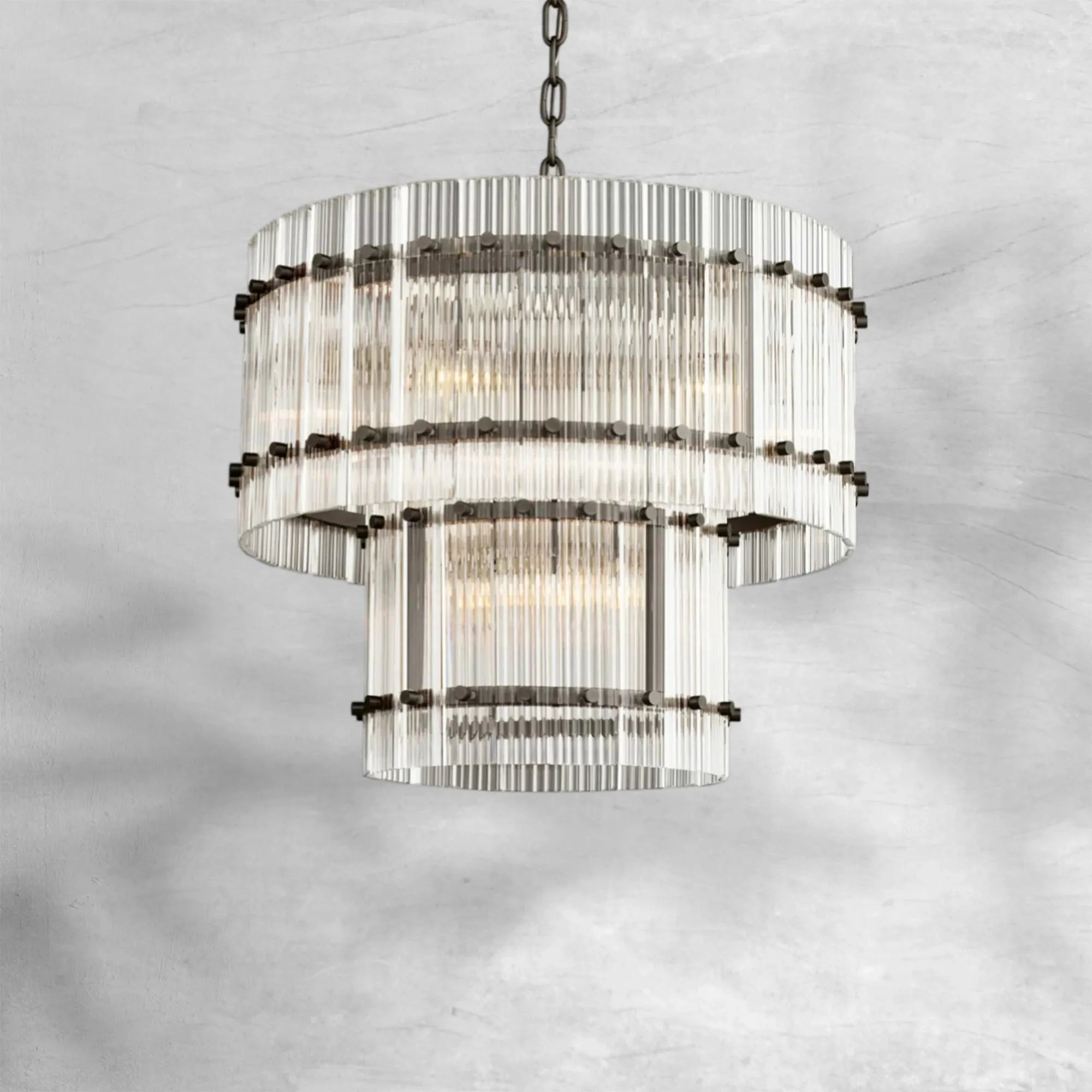 Sun Marcus 2-Tier Glass Round Chandelier 37"