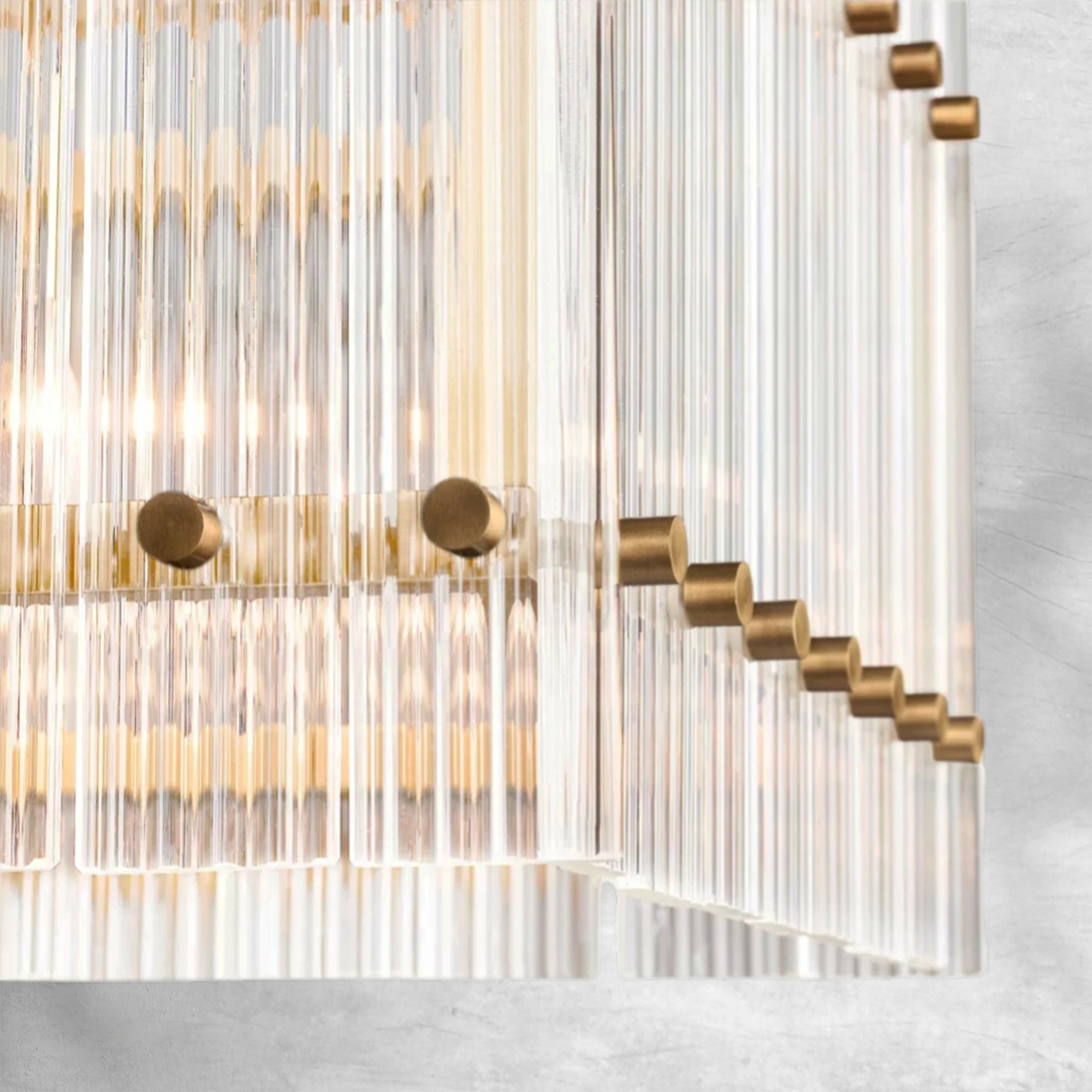 Sun Marcus Glass Rectangle Chandelier 54"