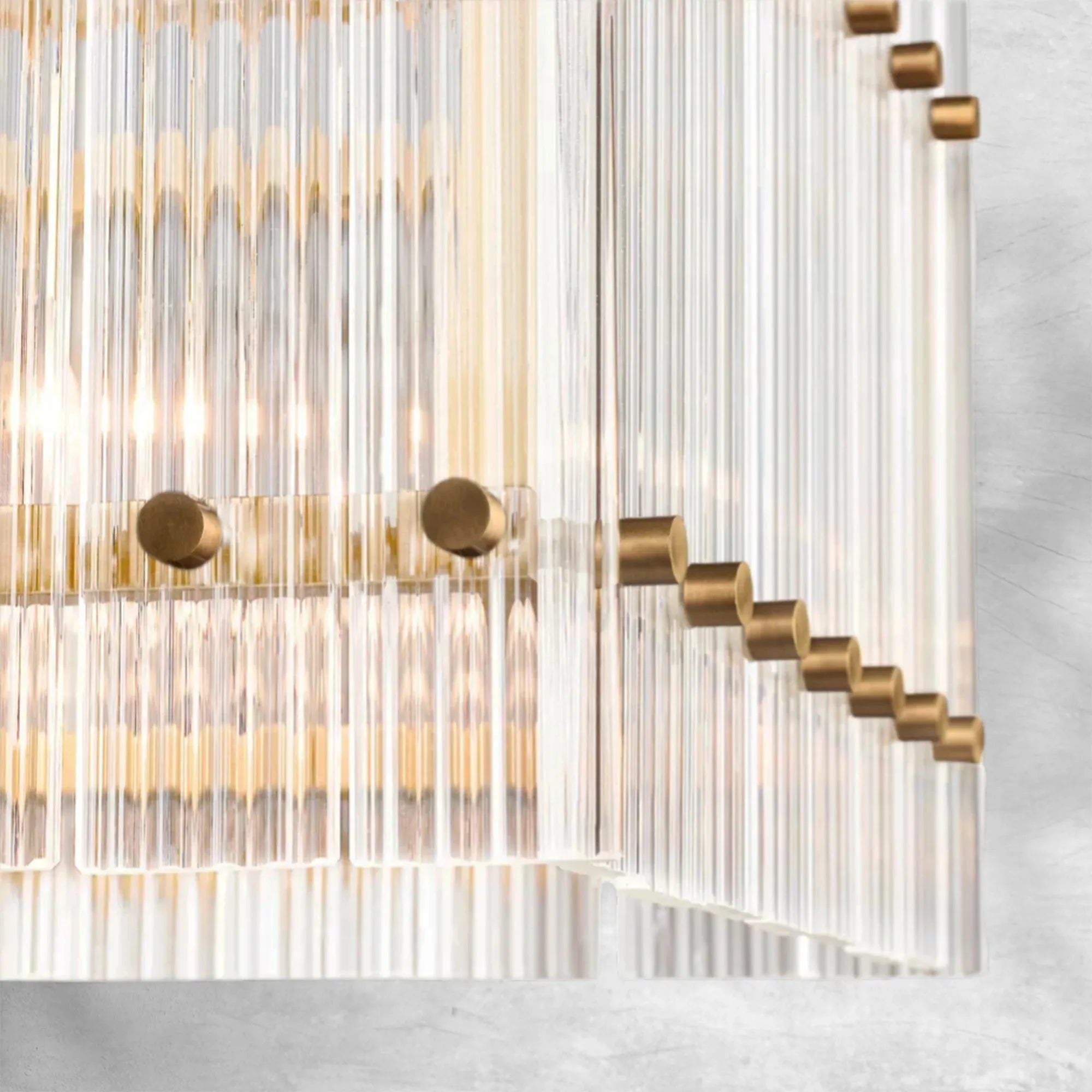 Sun Marcus Glass Rectangle Chandelier 54"