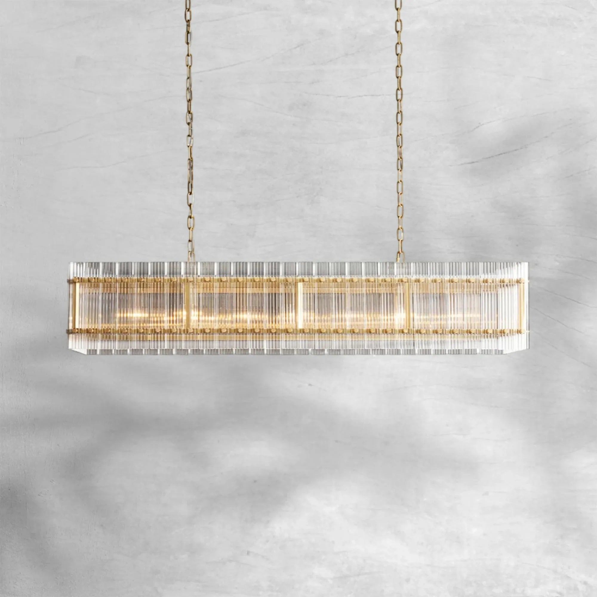 Sun Marcus Glass Rectangle Chandelier 54"