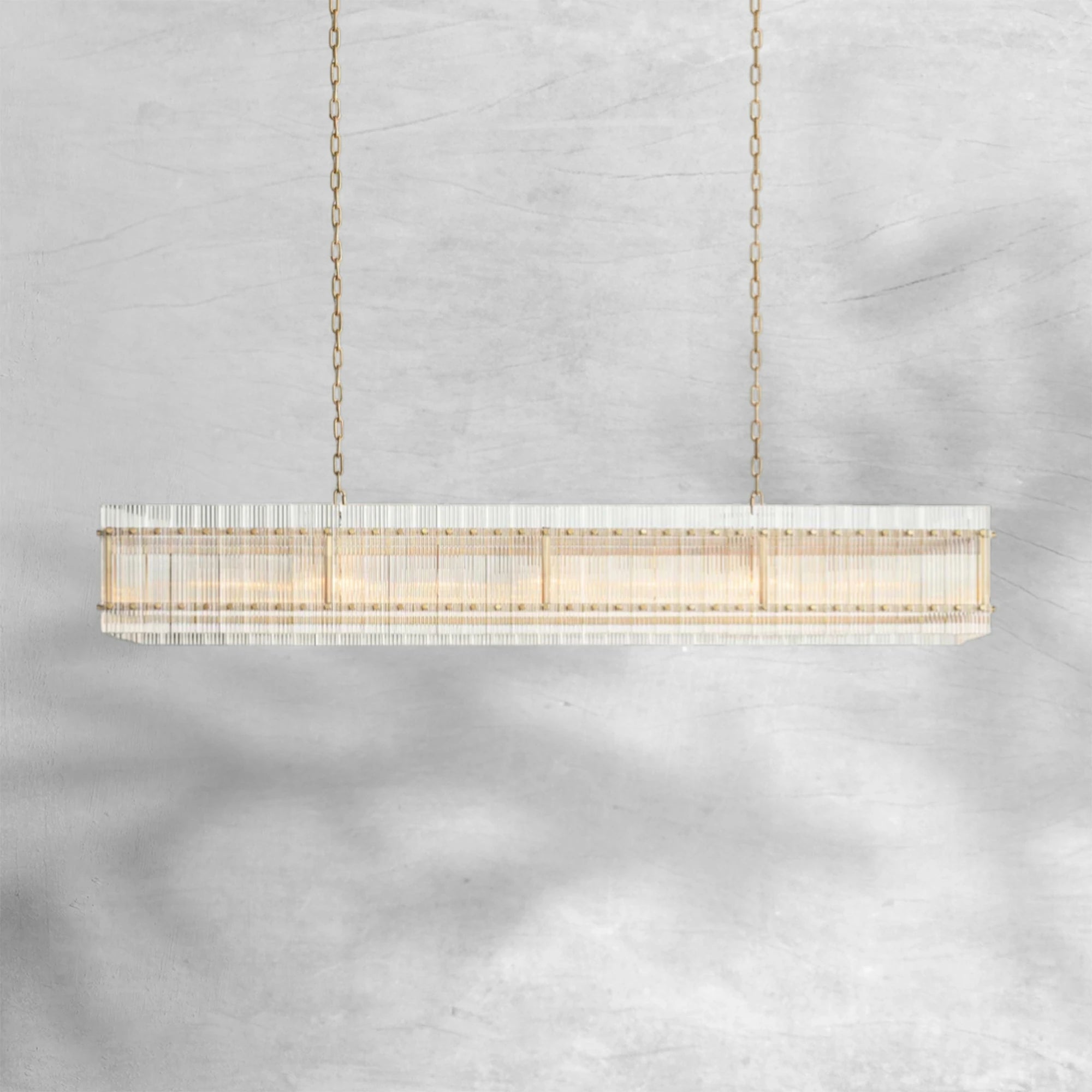 Sun Marcus Glass Rectangle Chandelier 72"