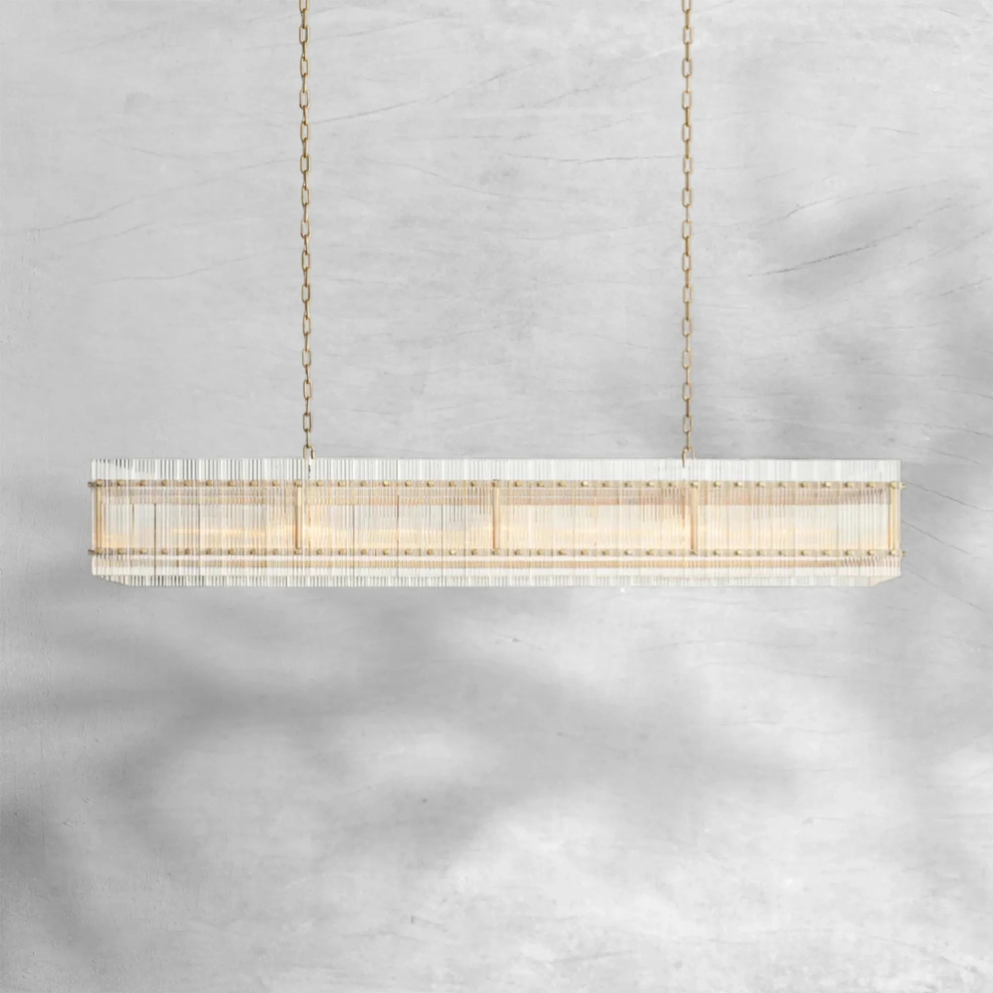 Sun Marcus Glass Rectangle Chandelier 72"