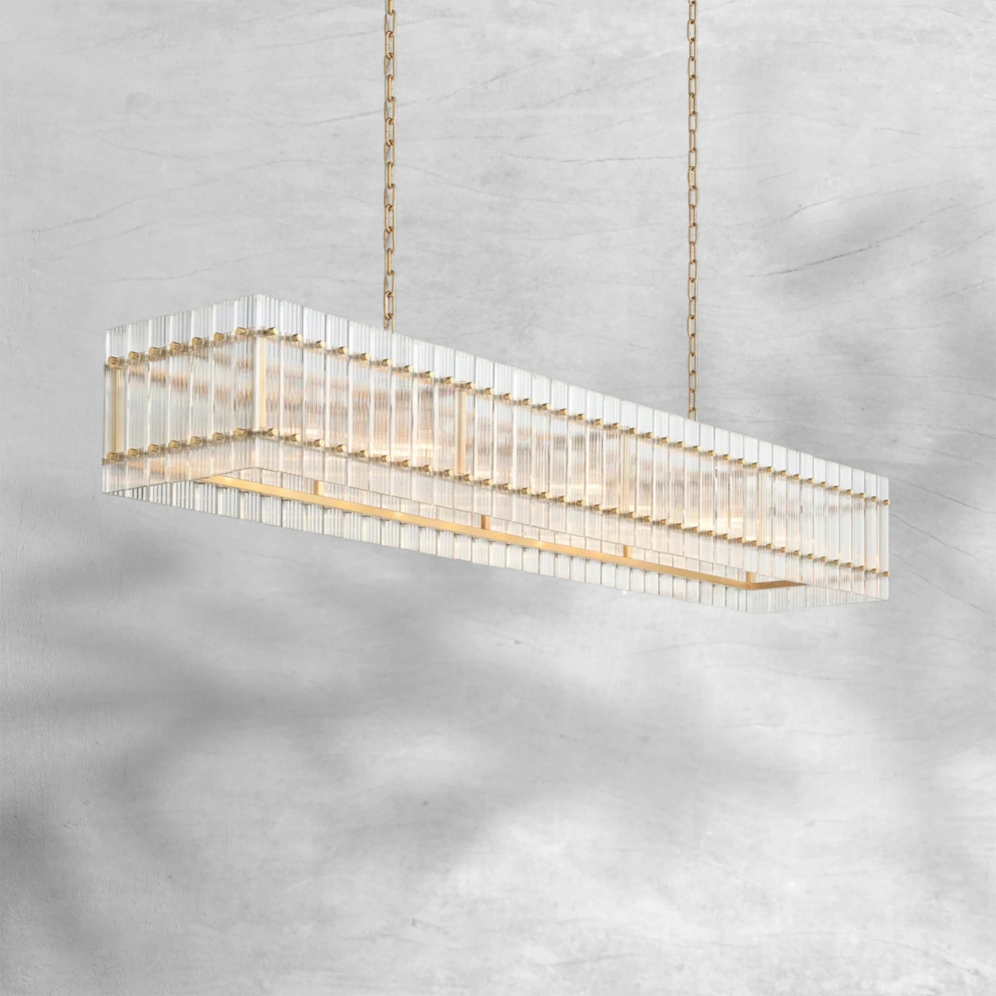 Sun Marcus Glass Rectangle Chandelier 72"