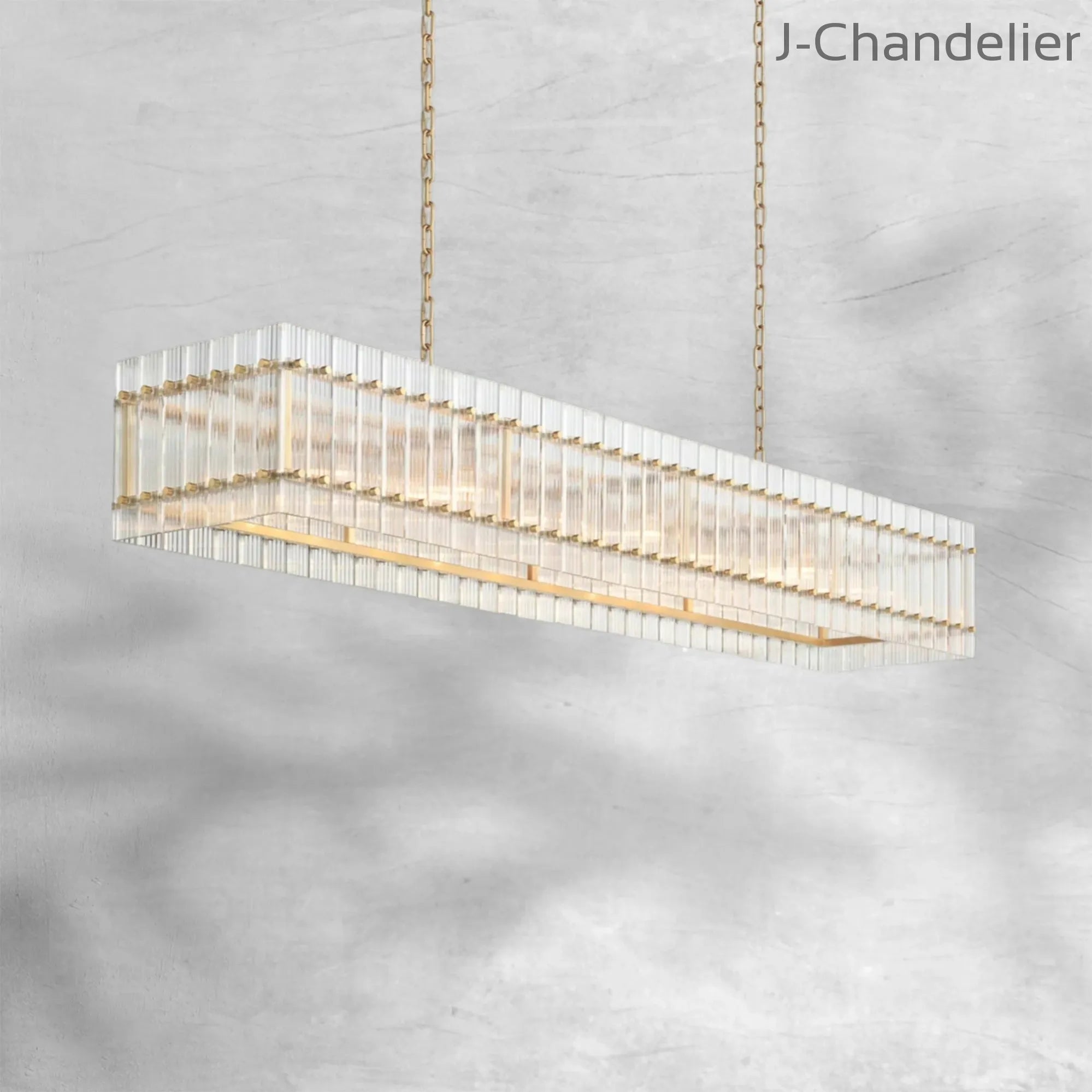 Sun Marcus Glass Rectangle Chandelier 72"