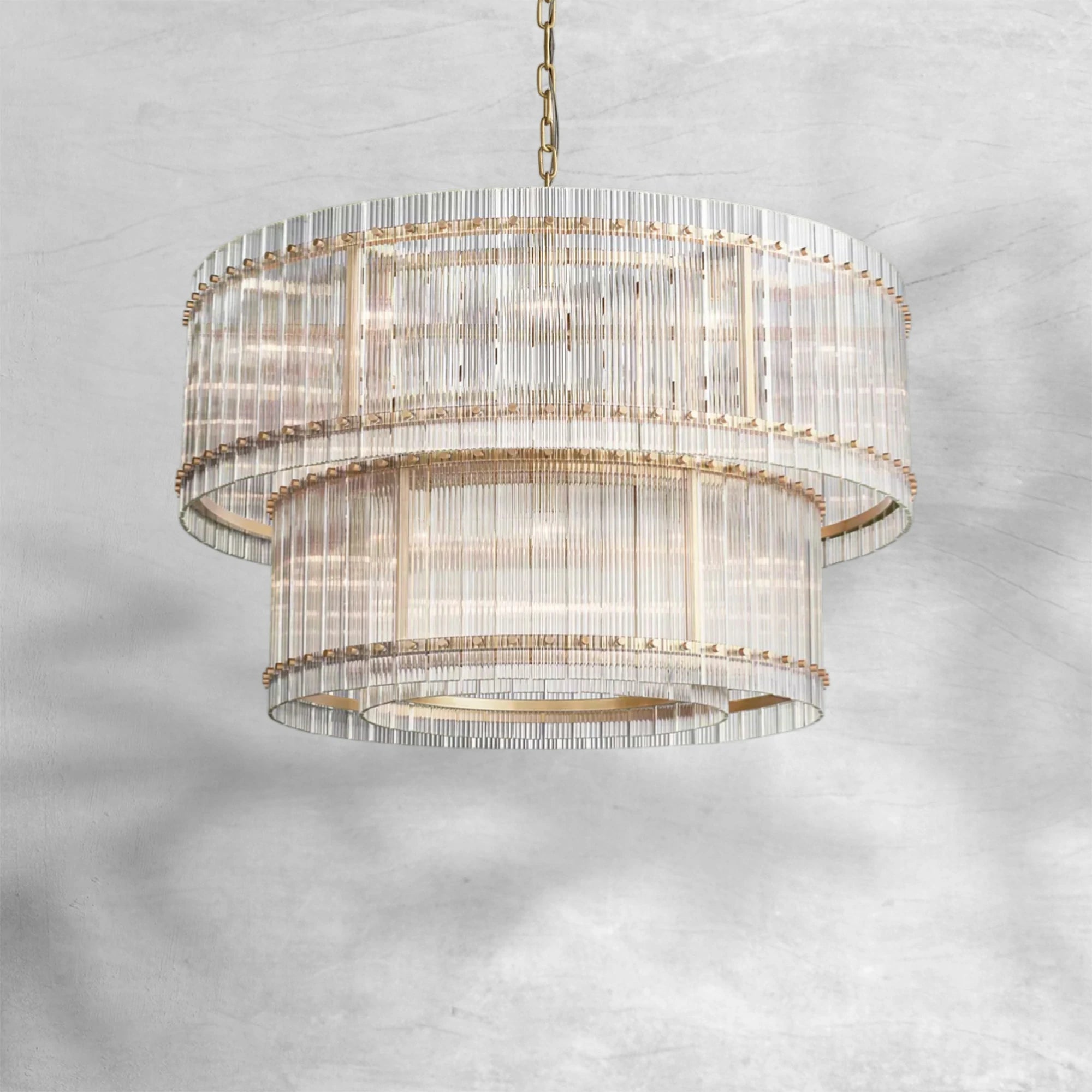 Sun Marcus 2-Tier Glass Round Chandelier 60"
