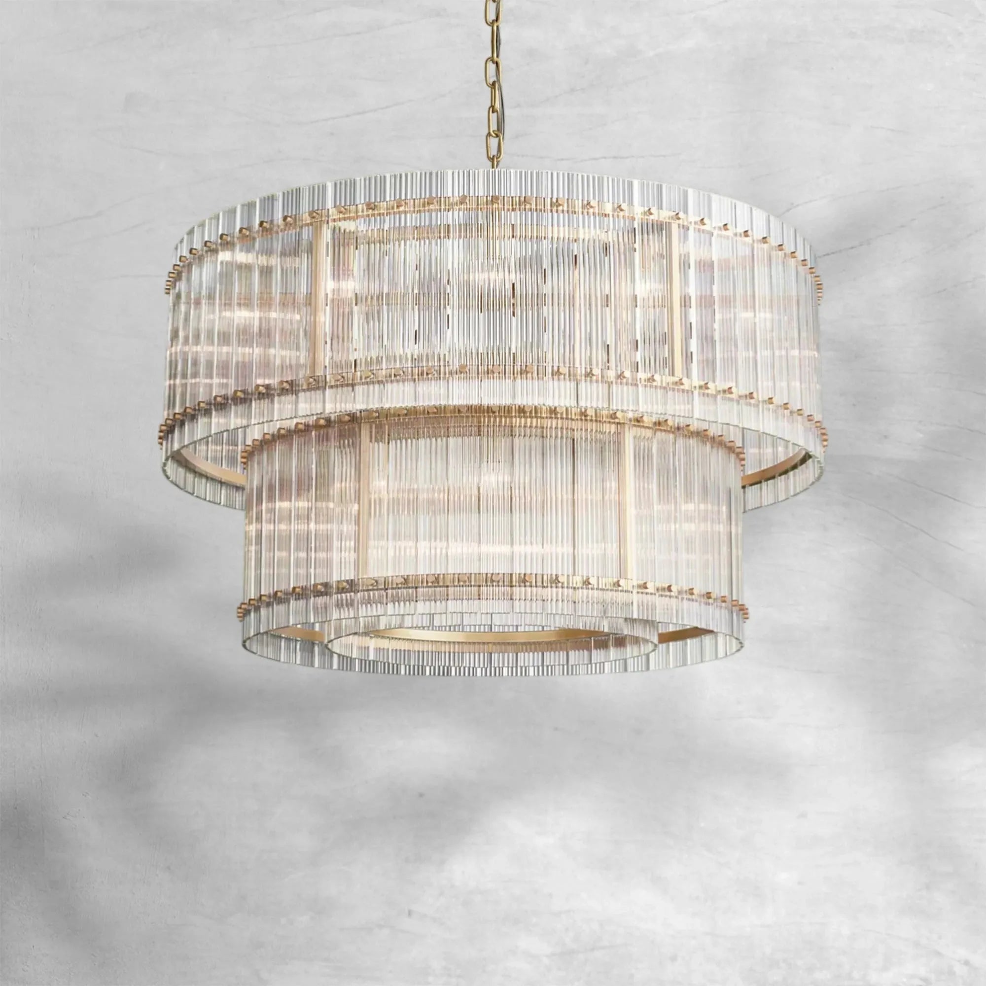 Sun Marcus 2-Tier Glass Round Chandelier 60"