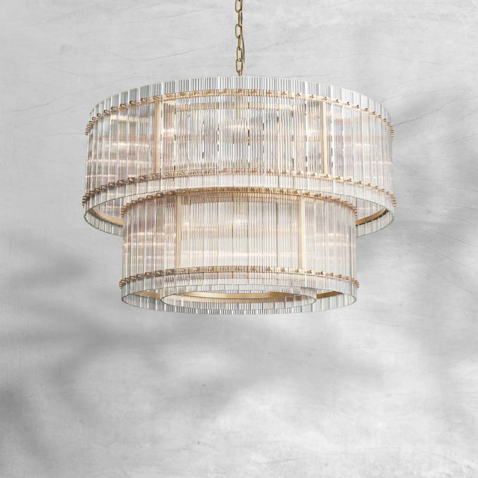 Sun Marcus 2-Tier Glass Round Chandelier 48"