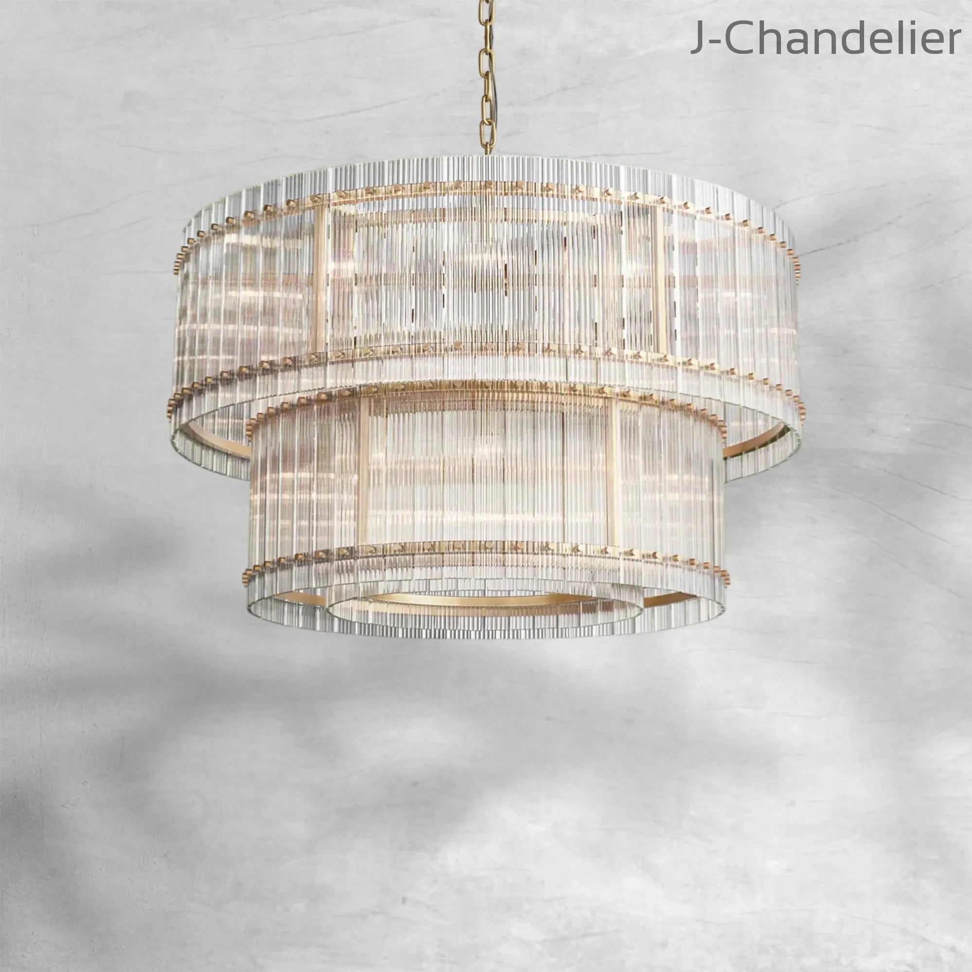 Sun Marcus 2-Tier Glass Round Chandelier 48"