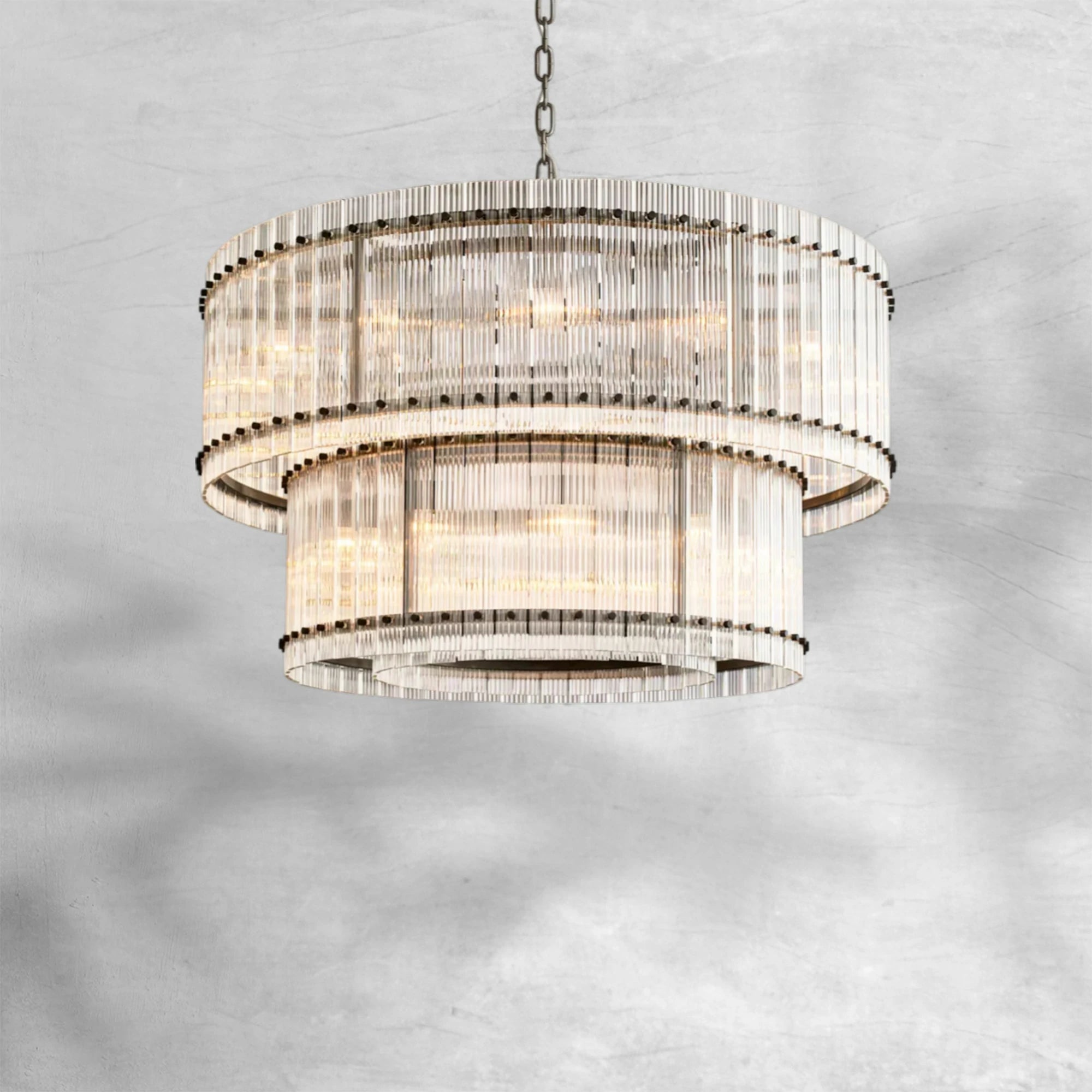 Sun Marcus 2-Tier Glass Round Chandelier 48"