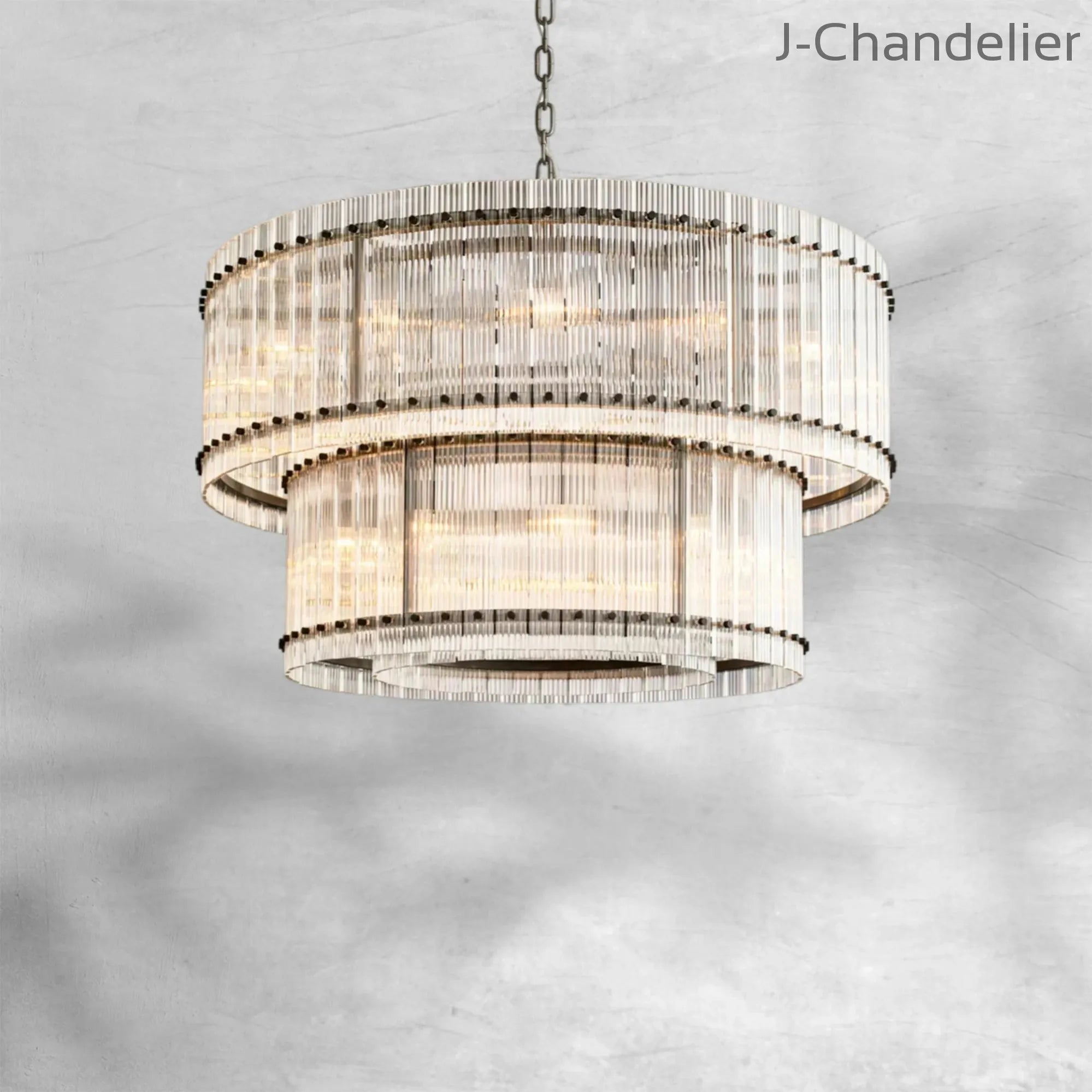 Sun Marcus 2-Tier Glass Round Chandelier 48"