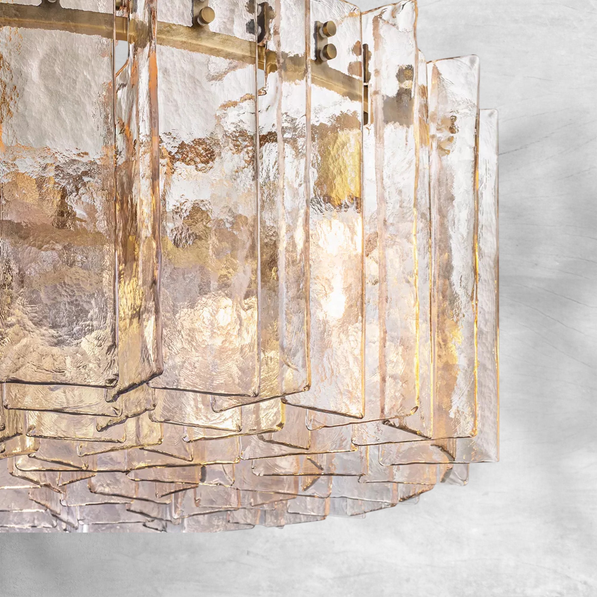 Lattace Clear Glass Round Chandelier 36"48"