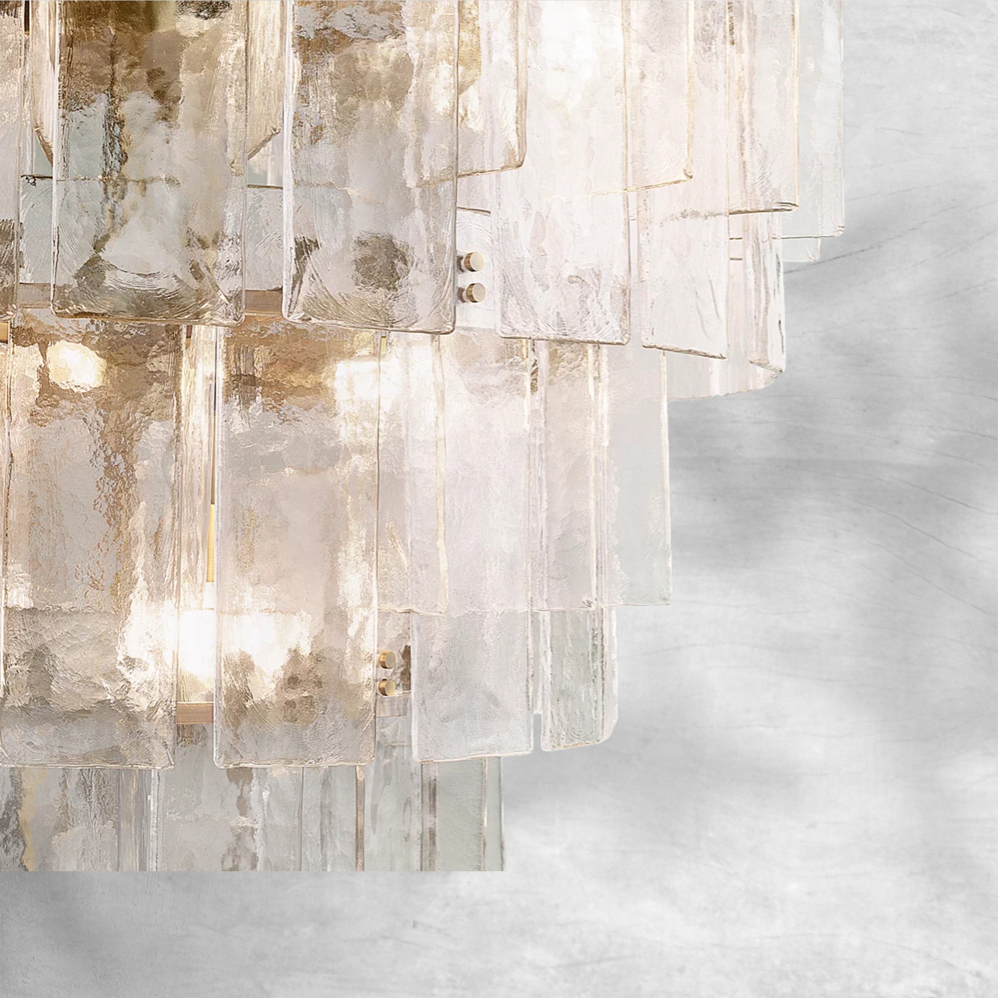 Lattace Clear Glass Tiered Round Chandelier 47"