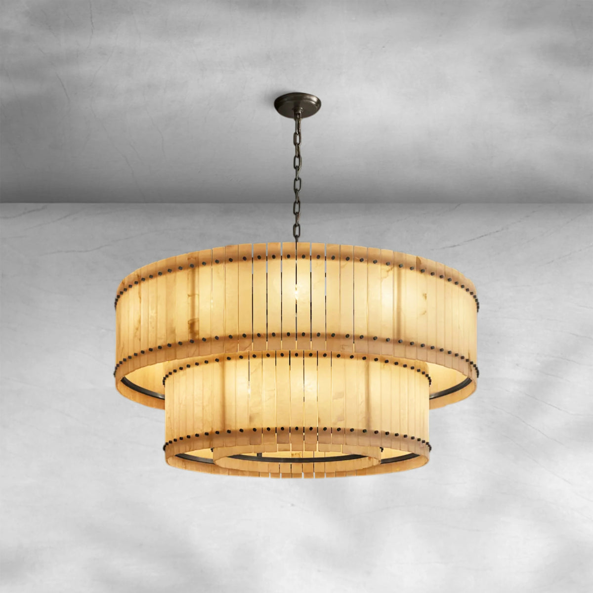 Sienna Marcus Alabaster Round Tiered Chandelier