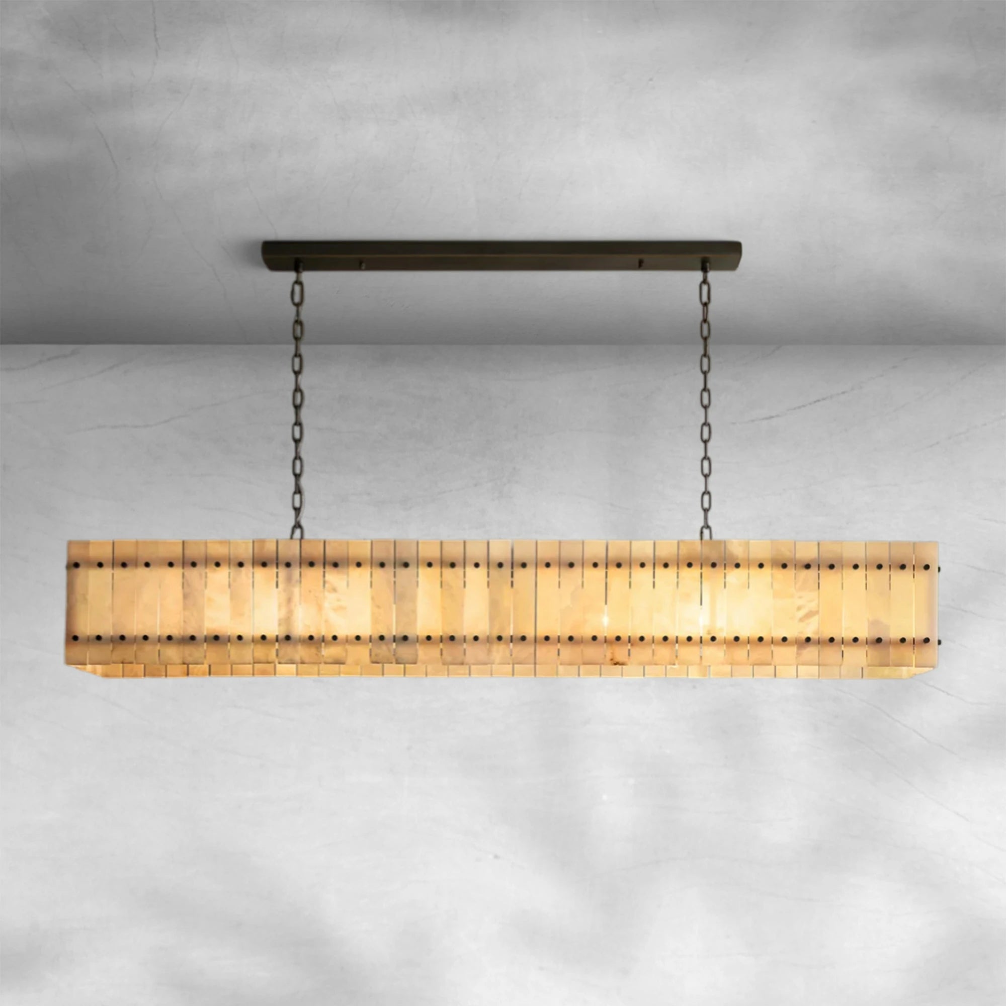 Sun Marcus Alabaster Linear Chandelier 54''72''