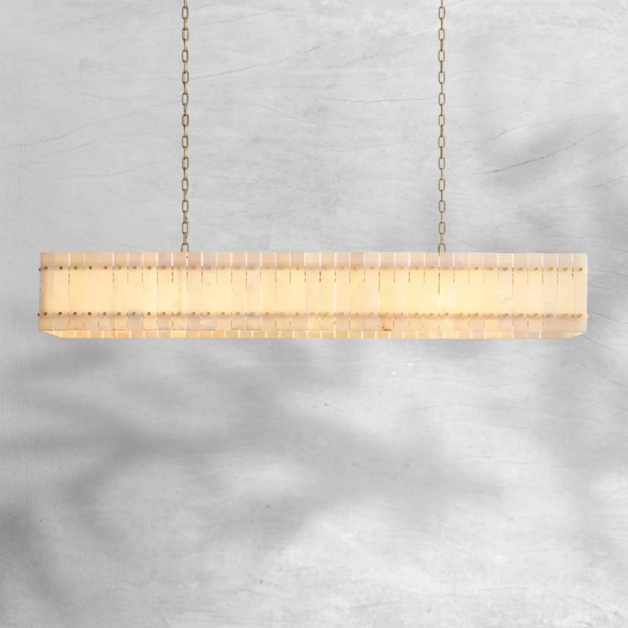 Sun Marcus Alabaster Linear Chandelier 54''72''