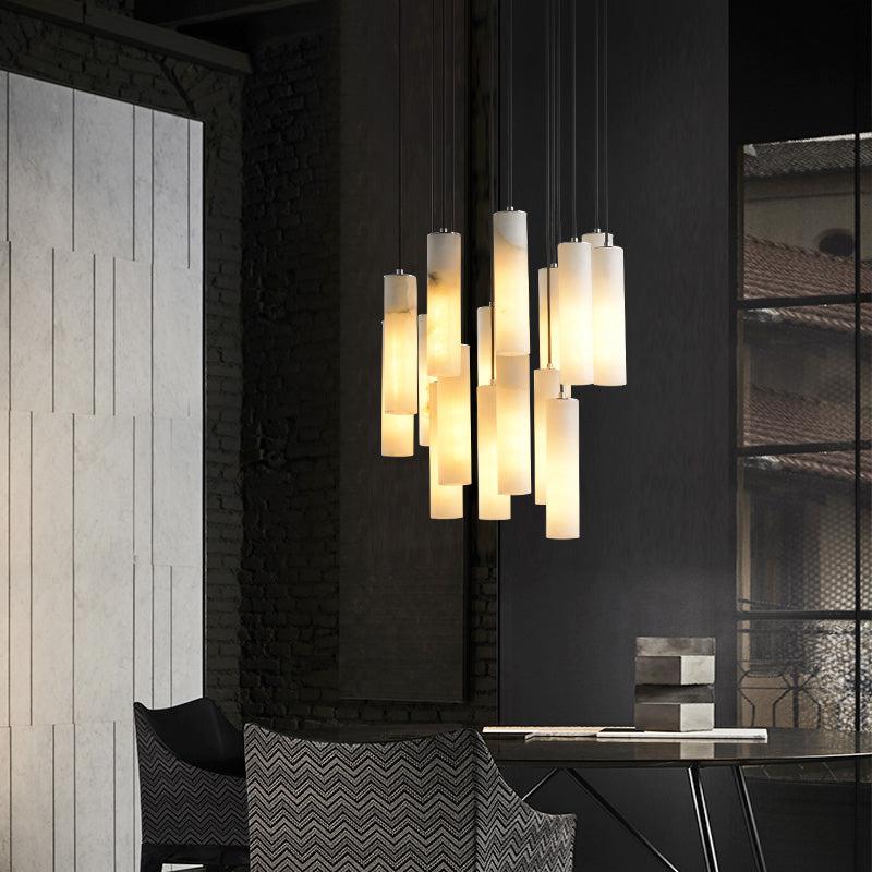 JC Alabaster Modern Art Linear Chandeliers