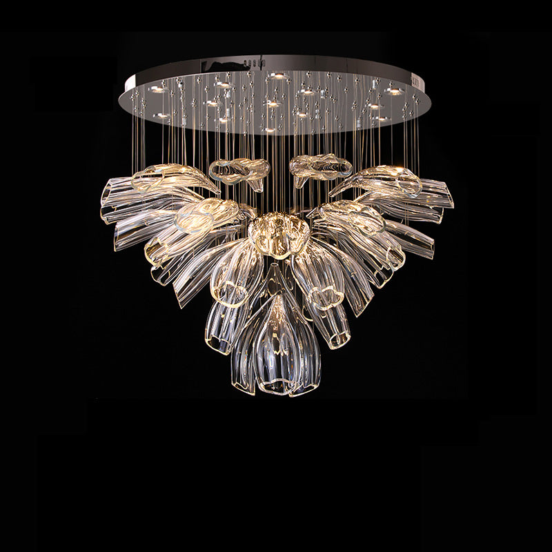 JC Flower Glass Foyer Chandelier