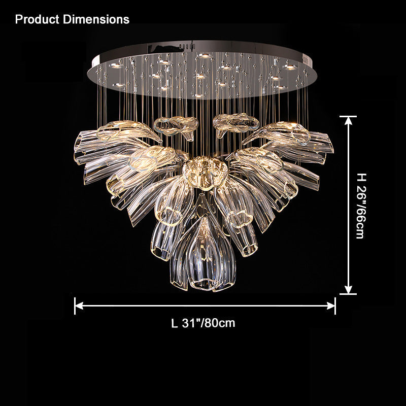JC Flower Glass Foyer Chandelier