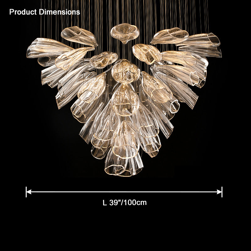 JC Flower Glass Foyer Chandelier