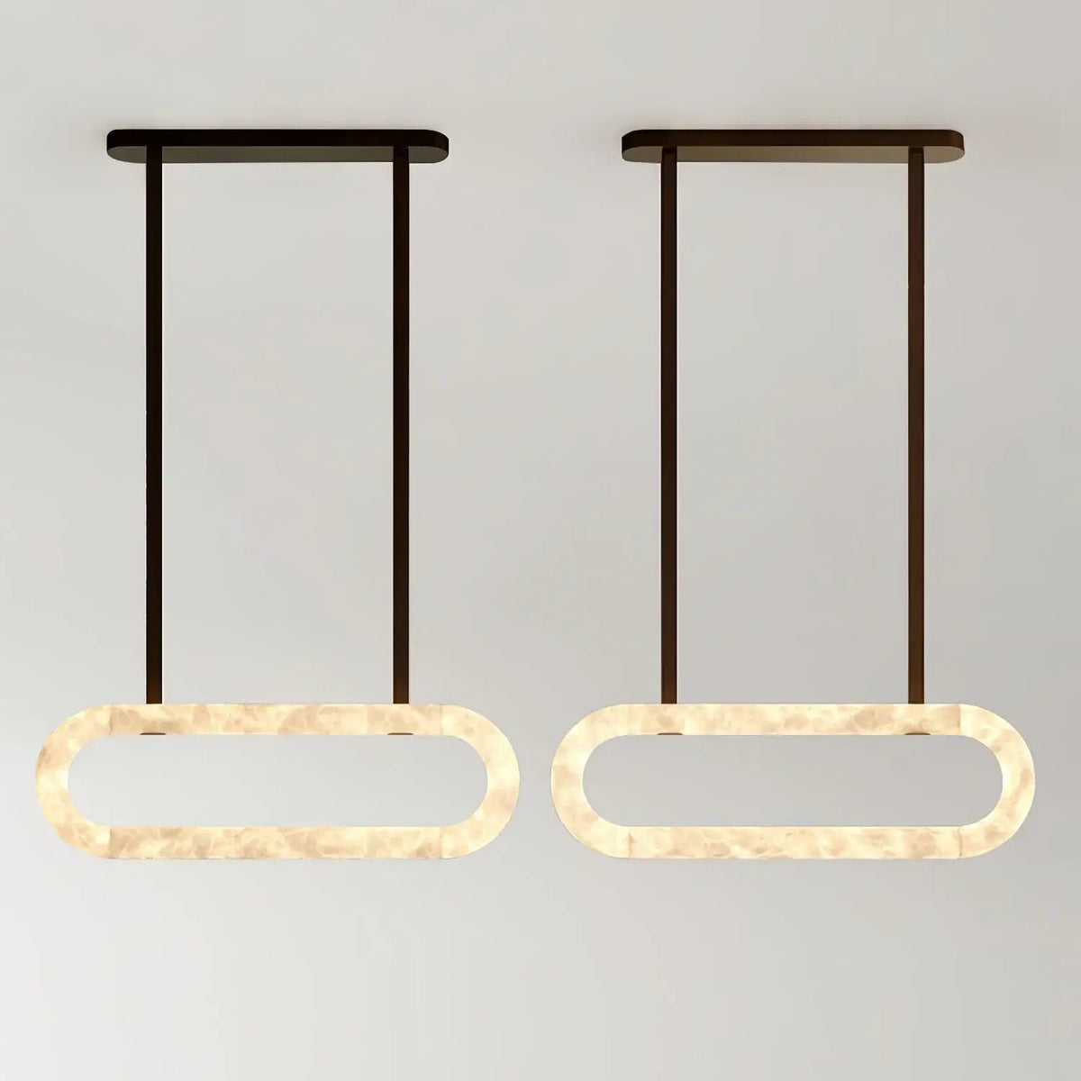JC Circle Alabaster Chandelier
