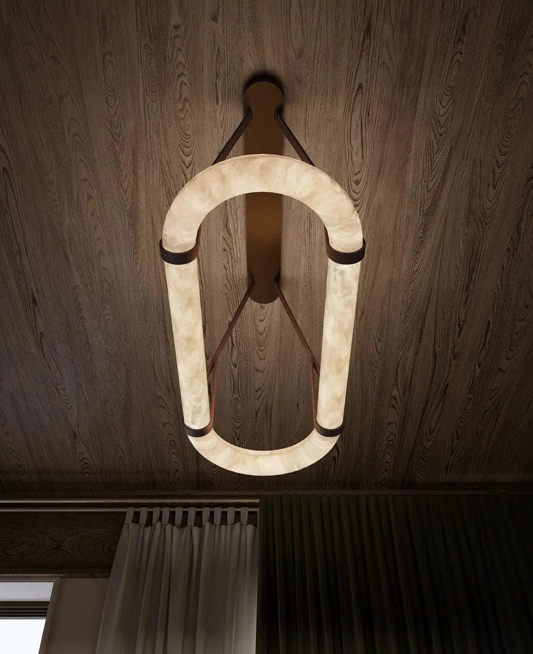 JC Circle Alabaster Chandelier