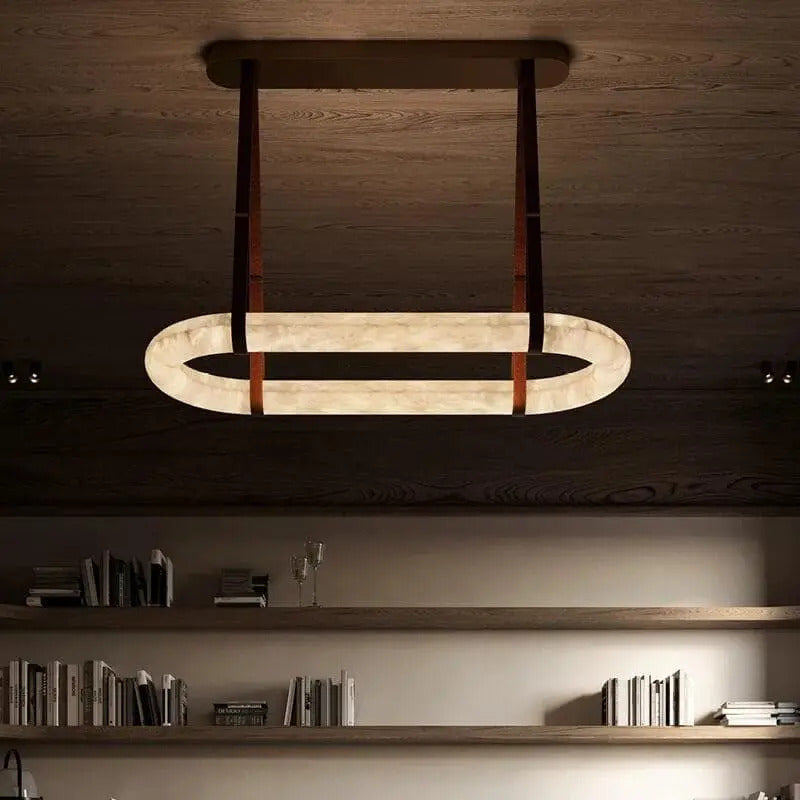 JC Circle Alabaster Chandelier