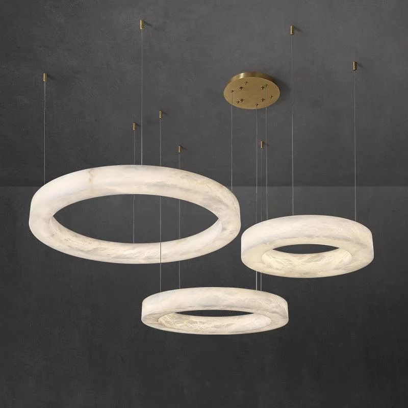 Alabaster Round Pendant rbrights 27.6" D