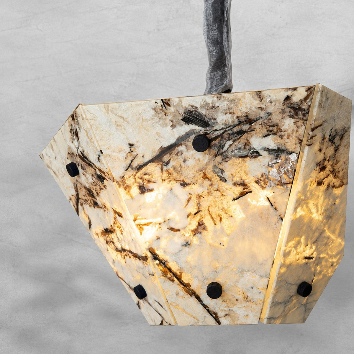 Modern Faceted Snowcrest White Luxury stone Chandelier