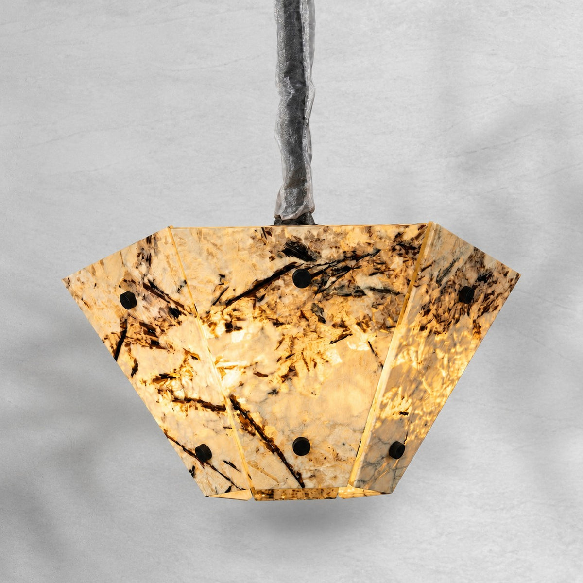 Modern Faceted Snowcrest White Luxury stone Chandelier