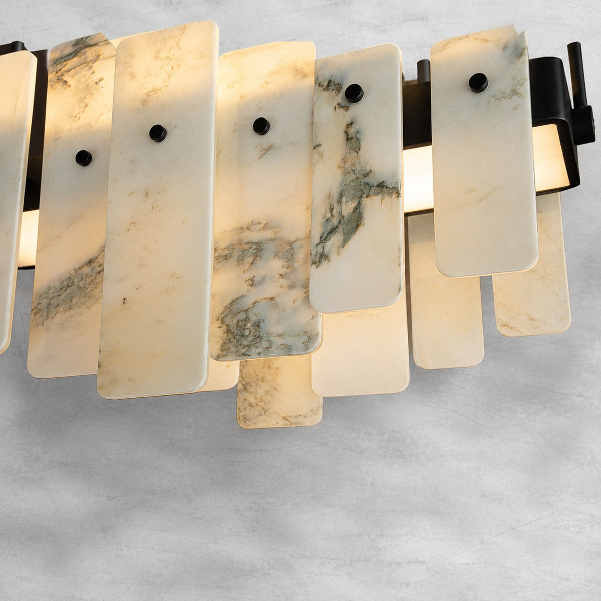 Modern Layered Luxury Stone LED Chandelier