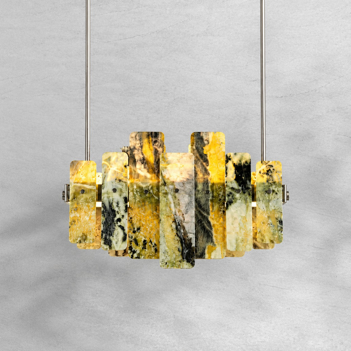 Modern Layered Luxury Stone LED Chandelier