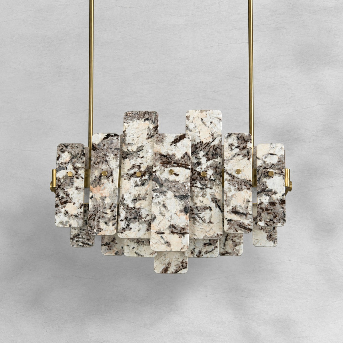 Modern Layered Luxury Stone LED Chandelier