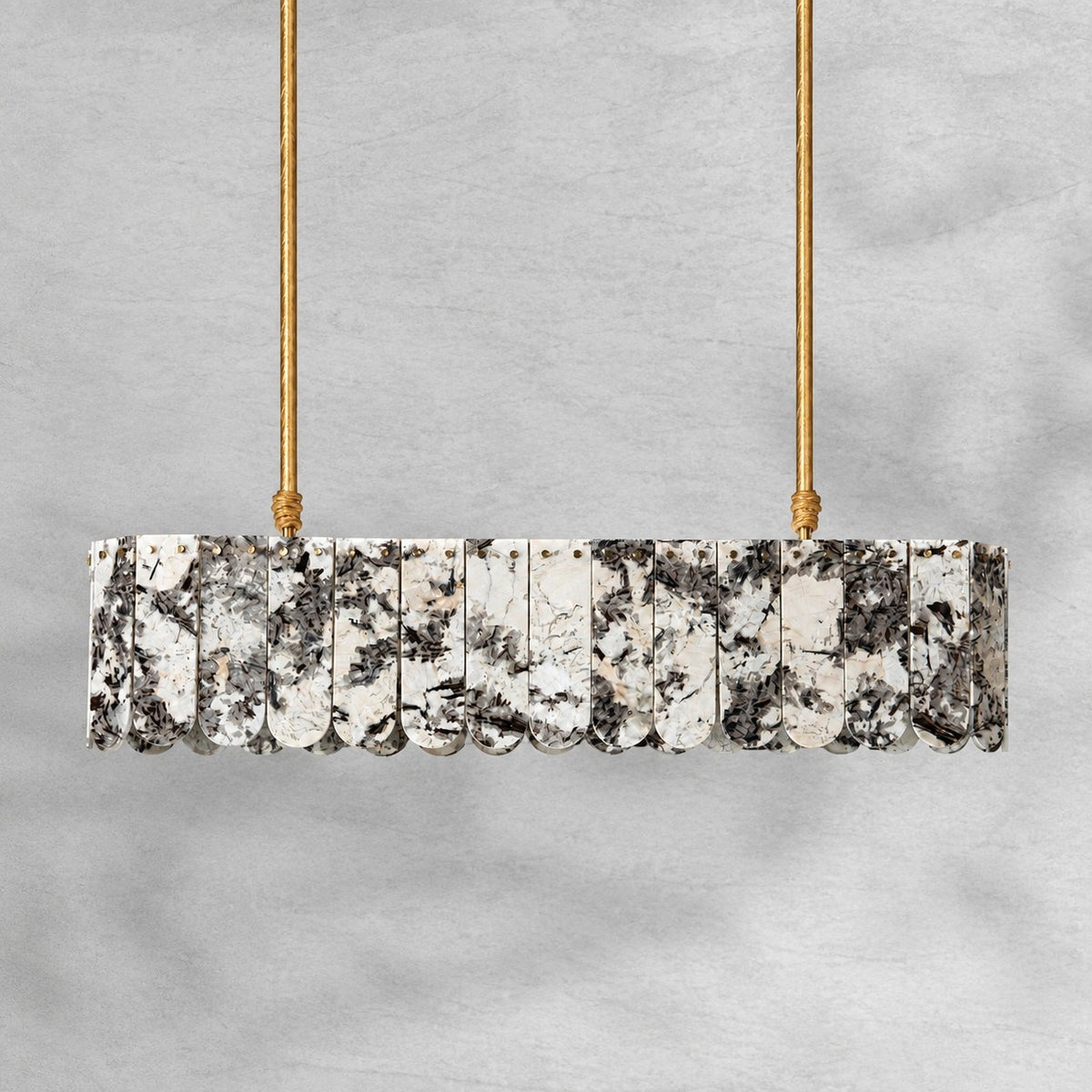 Modern Layered Luxury stone Linear Chandelier
