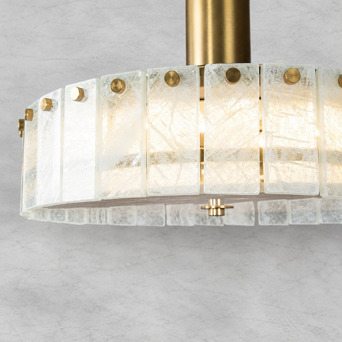 Modern Luxury Stone LED Drum Chandelier