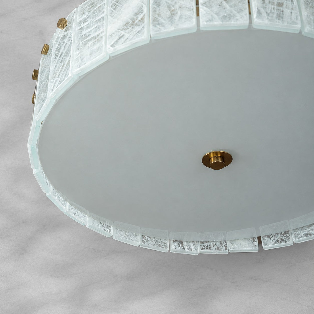 Modern Luxury Stone LED Drum Chandelier