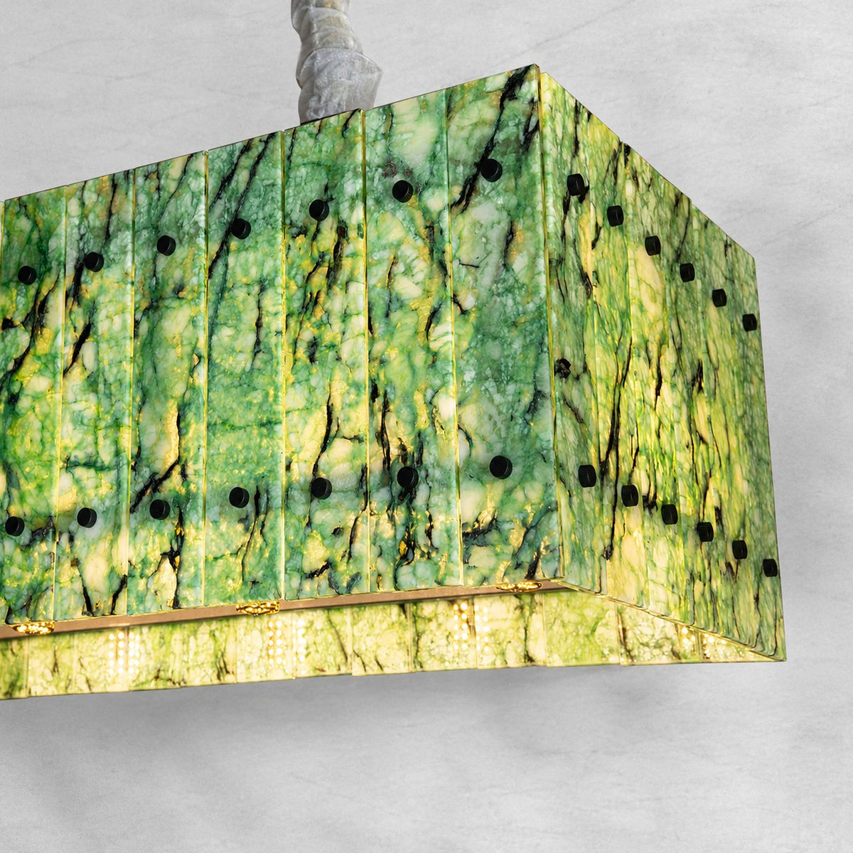 Modern Rectangular Luxury Stone Linear Chandelier