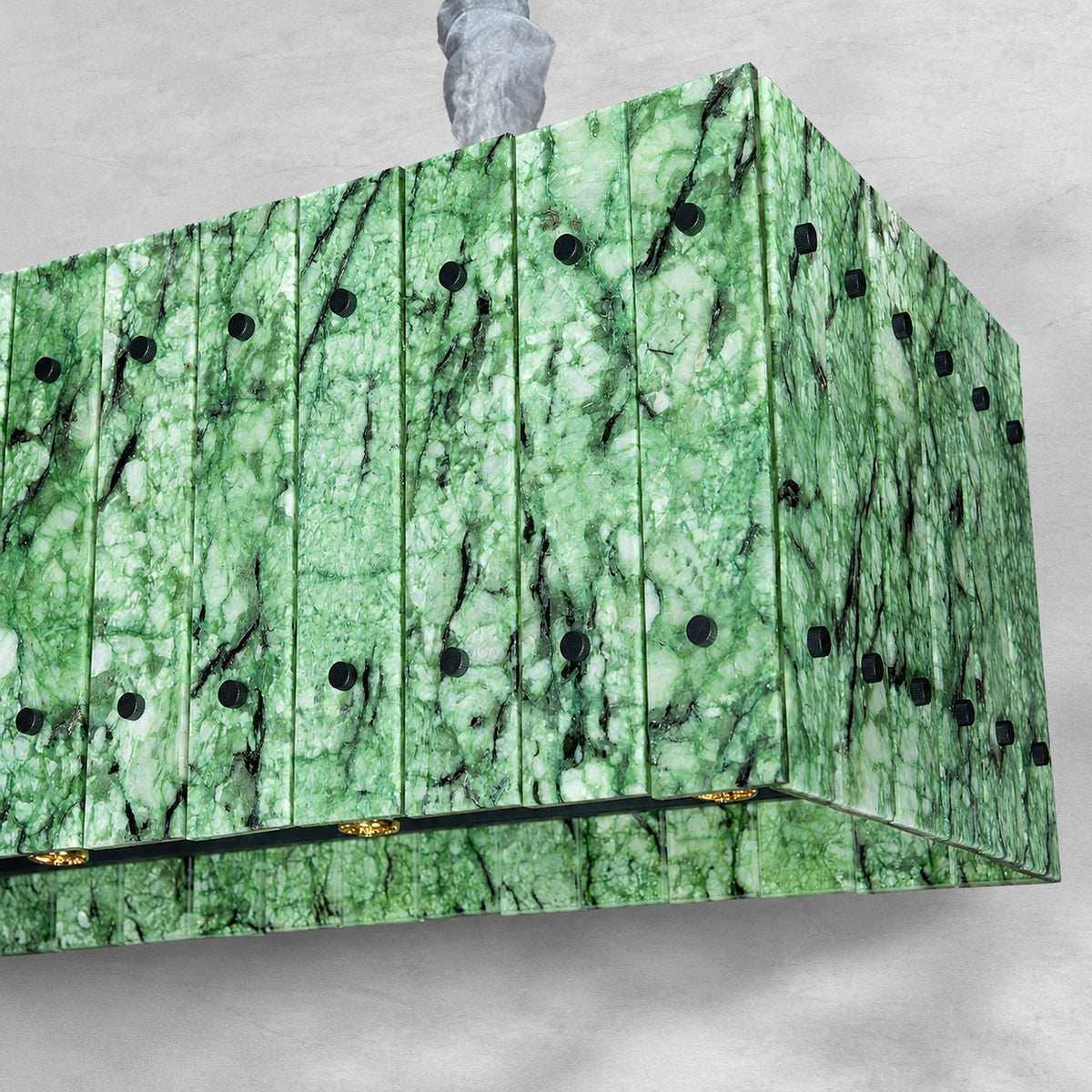 Modern Rectangular Luxury Stone Linear Chandelier