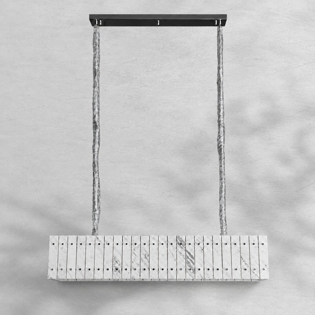 Modern Rectangular Luxury Stone Linear Chandelier