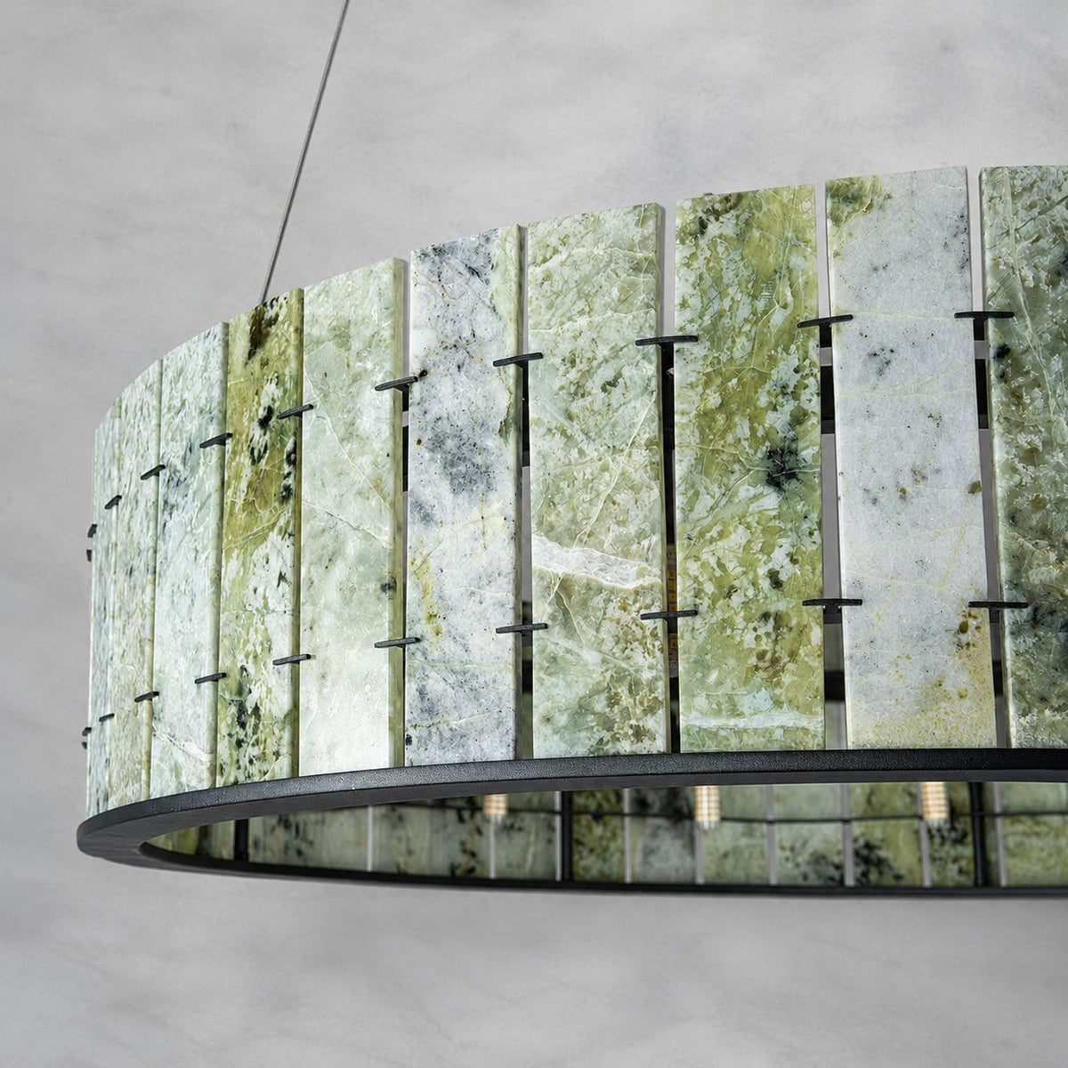 Modern Sculptural Luxury Stone Drum Chandelier