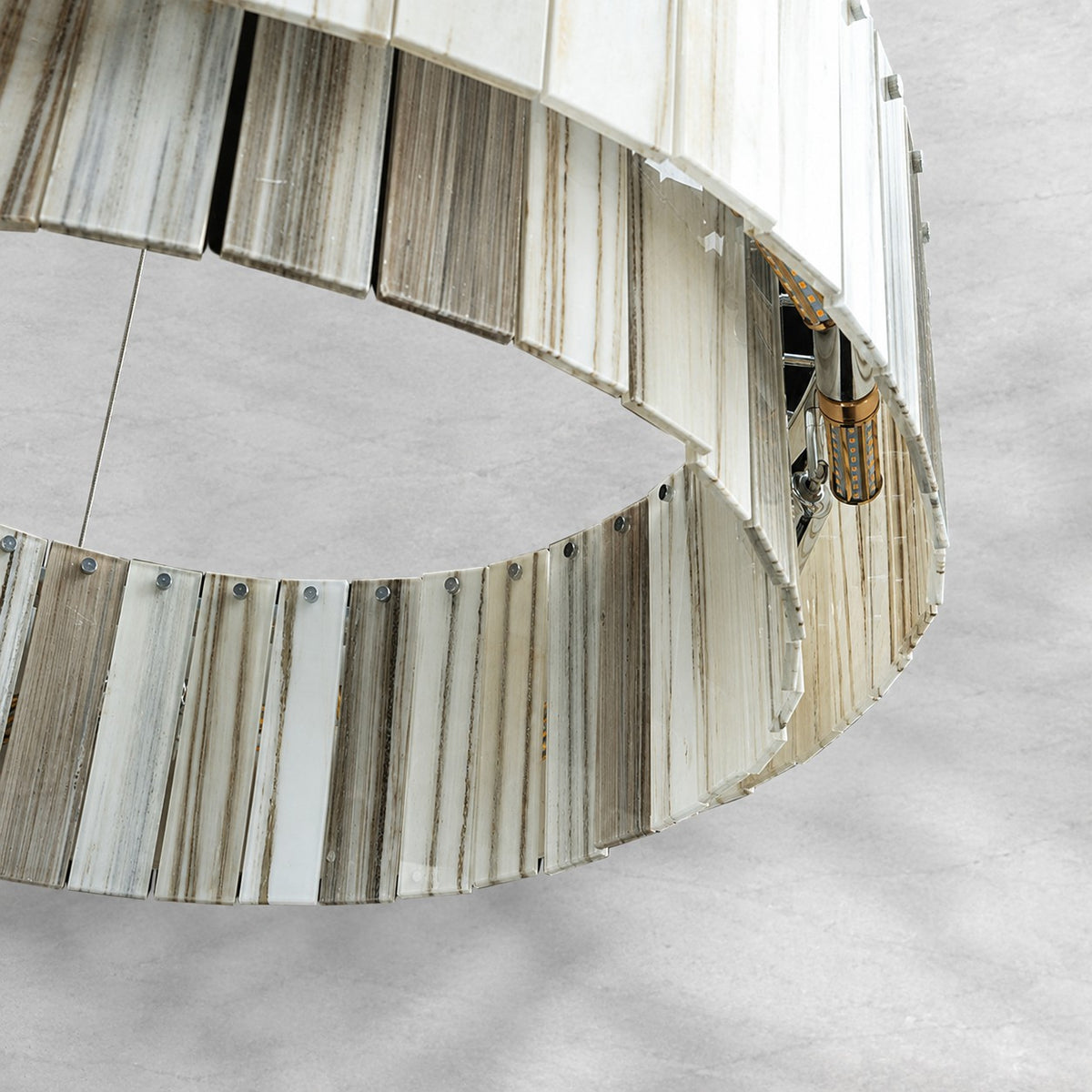 Modern Two-Tier Luxury Stone Round Chandelier