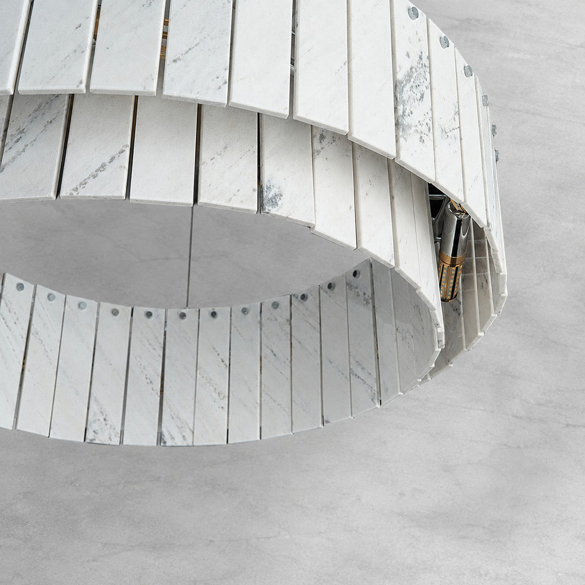 Modern Two-Tier Luxury Stone Round Chandelier