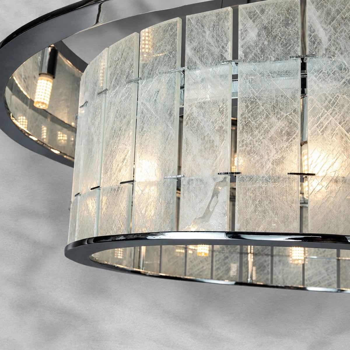 Modern Two-Tier Luxury Stone Round Chandelier