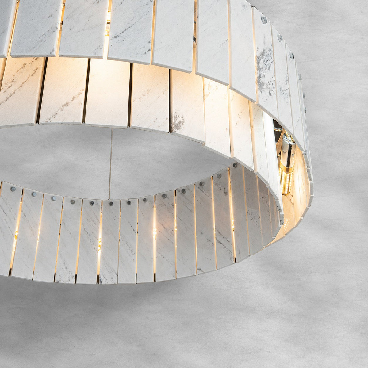 Modern Two-Tier Luxury Stone Round Chandelier