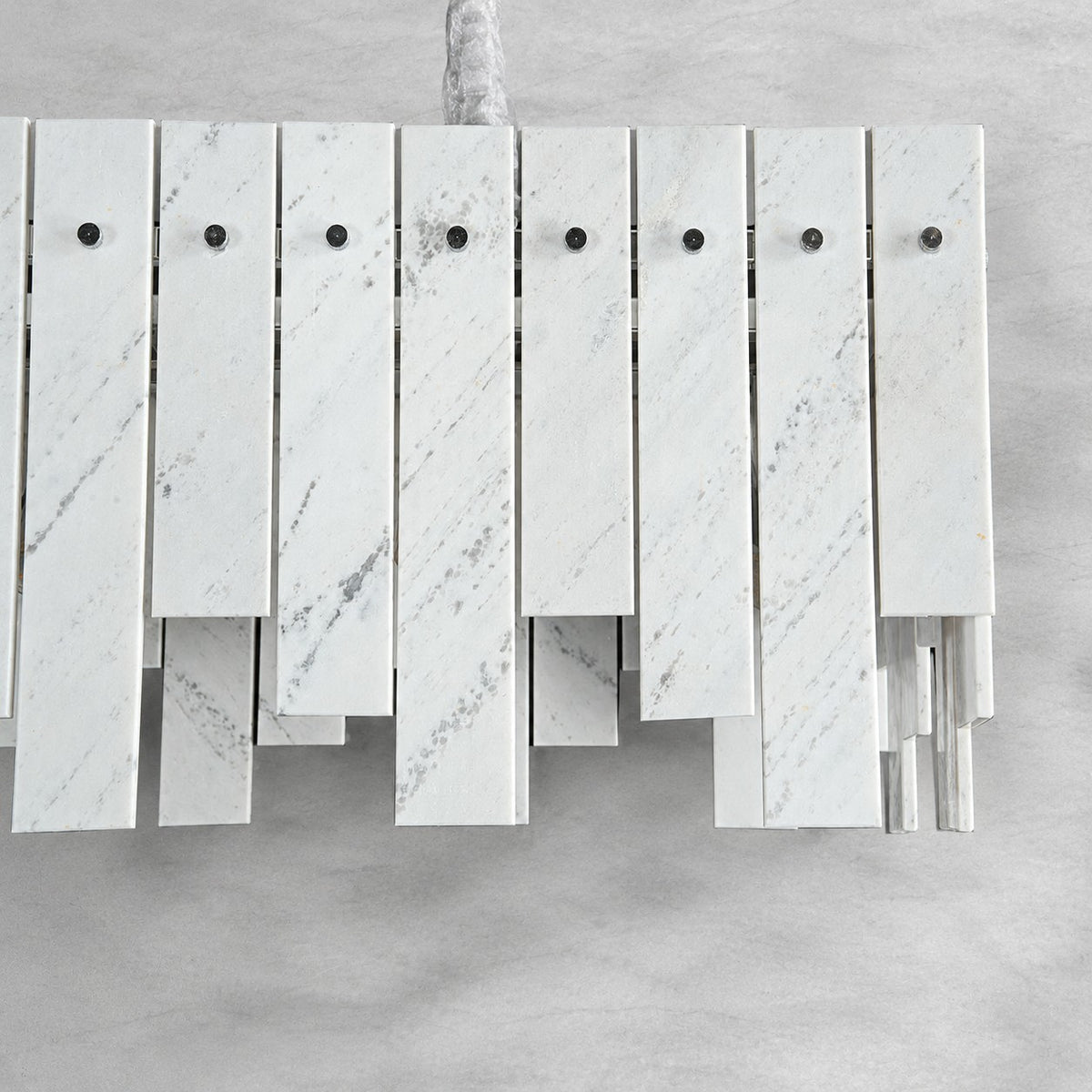 Modern Yugoslav White Luxury Stone Linear Chandelier