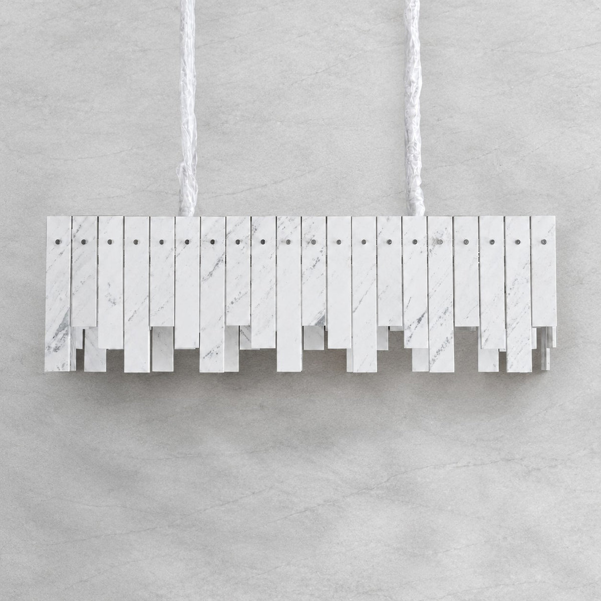 Modern Yugoslav White Luxury Stone Linear Chandelier