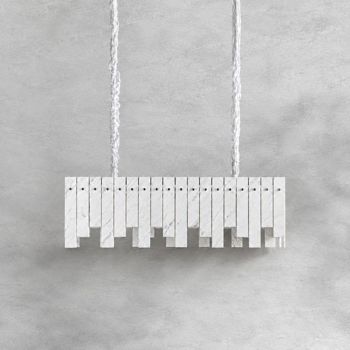 Modern Yugoslav White Luxury Stone Linear Chandelier