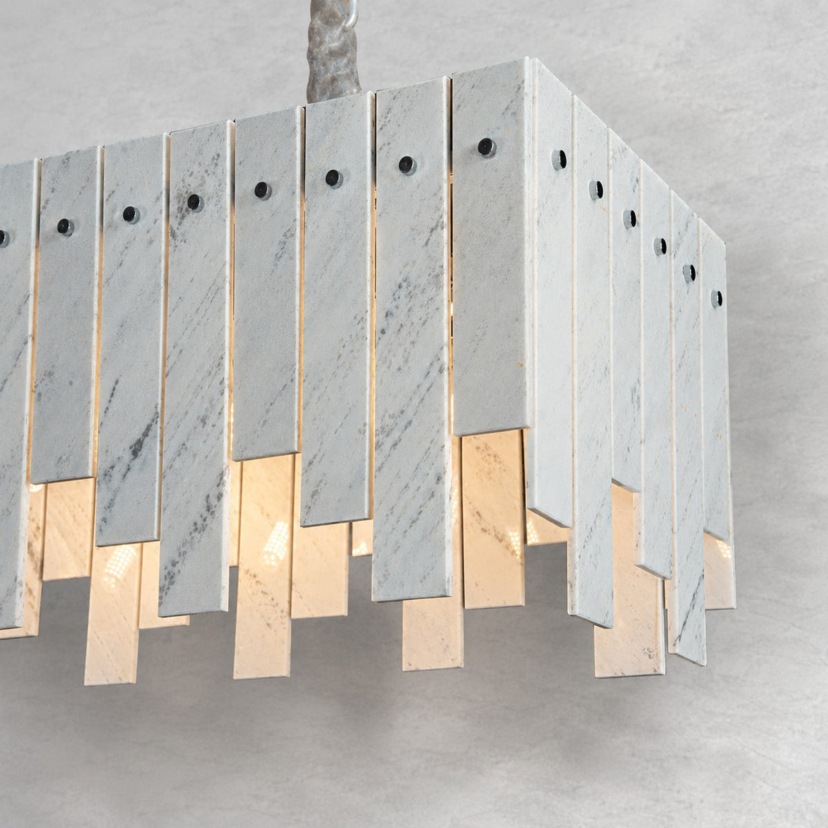 Modern Yugoslav White Luxury Stone Linear Chandelier
