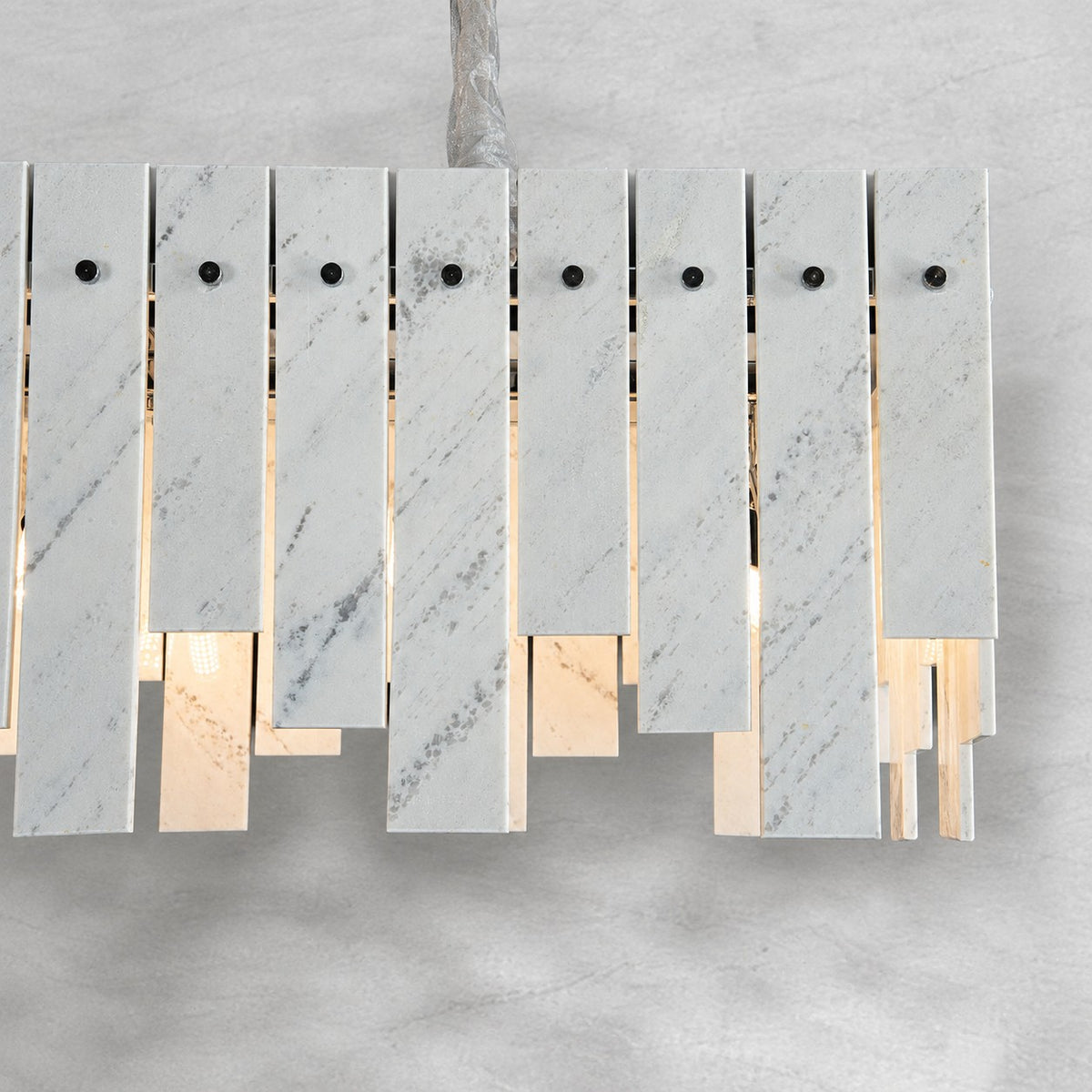 Modern Yugoslav White Luxury Stone Linear Chandelier